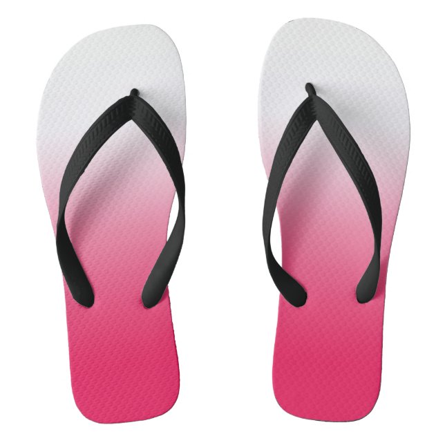 Bright summer red and white gradient ombre flip flops (Footbed)