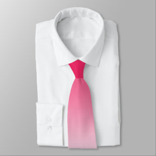 Bright summer red and white gradient ombre neck tie