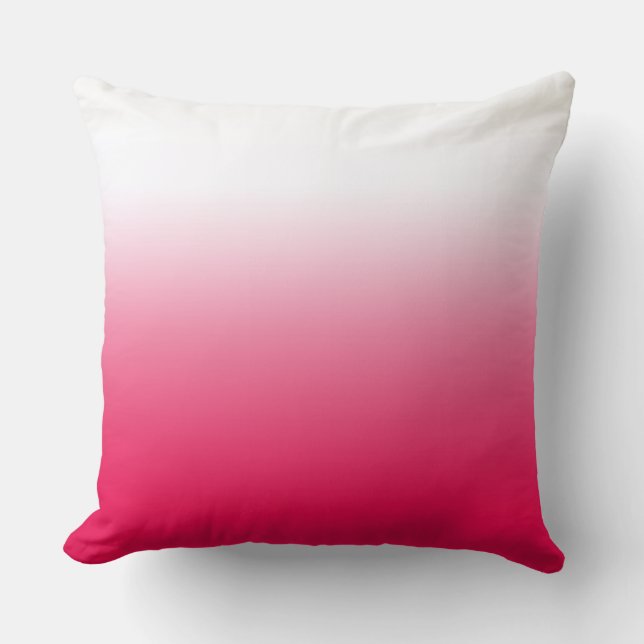 Bright summer red and white gradient ombre throw pillow (Front)