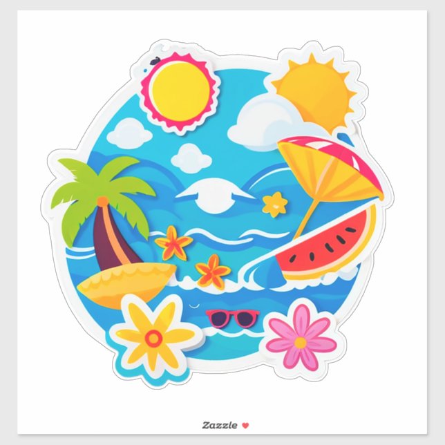 Bright Summer Stickers Set (Sheet)