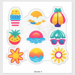 Bright Summer Stickers Set