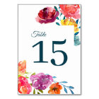 Bright Summer Wedding Table Number Sign