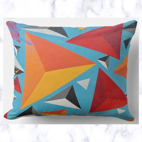 Bright Summery Triangles Outdoor Pillow