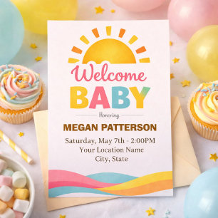 Bright Sun Baby Welcome Style Invitation
