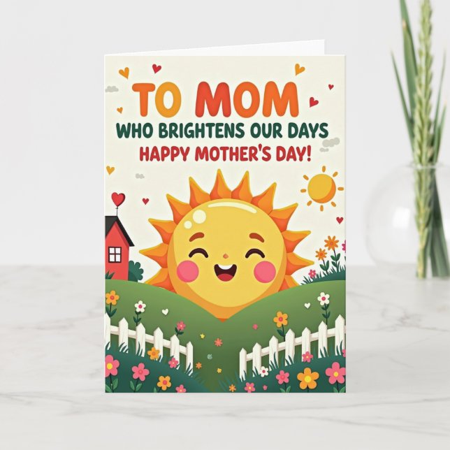 Bright Sun Happy Mothers Day Card (Front)