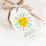 Bright Sun Script Kids Birthday Party Thank You Gift Tags<br><div class="desc">A Bright Sun Script Kids Birthday Party Thank You Gift Tags with rainbow sun and modern script thank you on the front. Click the edit button to customize this design with your details.</div>