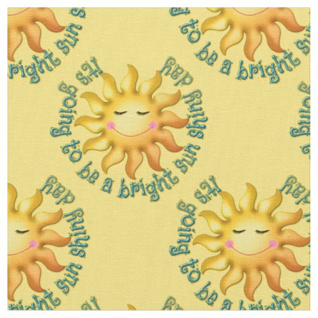 Bright Sun Shiny Days 04 Yellow-Zazzle Fabric (Close Up)