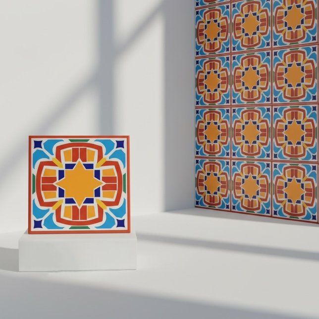 Bright Sun Star Moroccan Ceramic Tile (Creator Uploaded)