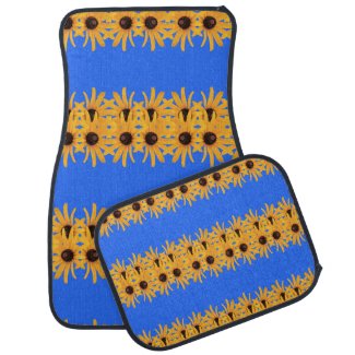 Bright Sun Yellow Flowers on Royal Blue