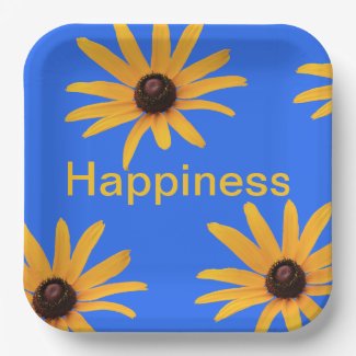 Bright Sun Yellow Flowers on Royal Blue 