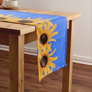 Bright Sun Yellow Flowers on Royal Blue