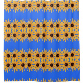 Bright Sun Yellow Flowers on Royal Blue