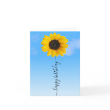 Bright Sunflower and Blue Skies Birthday Greeting