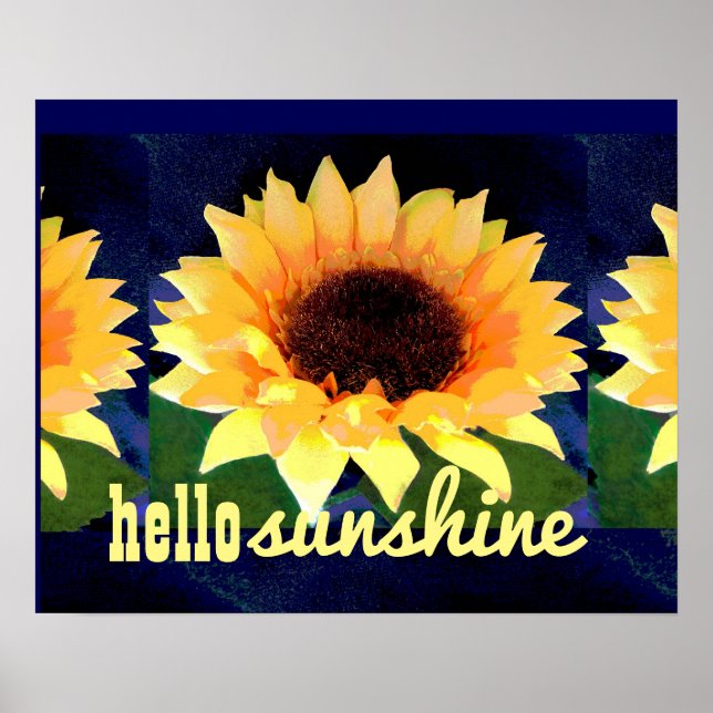 bright sunflower art  poster with hello sunshine (Front)