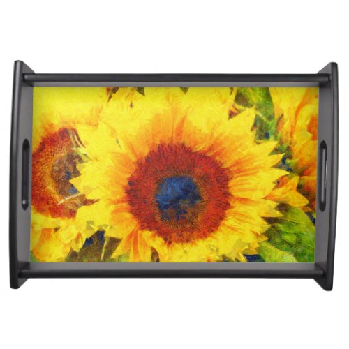Bright Sunflower Art Serving Tray