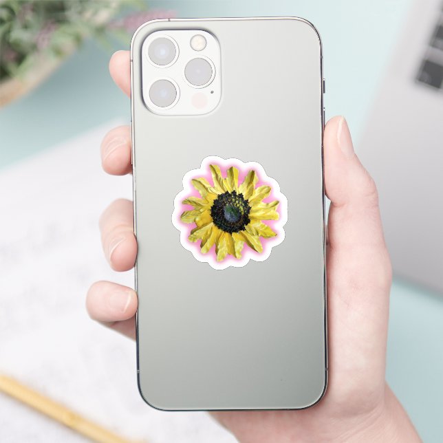 Bright Sunflower Art Sticker (Phone)