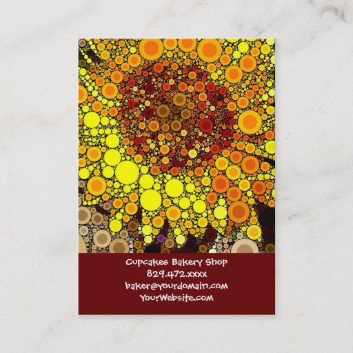 Customizable Bright Sunflower Circle Mosaic Digital Art Print Business Card