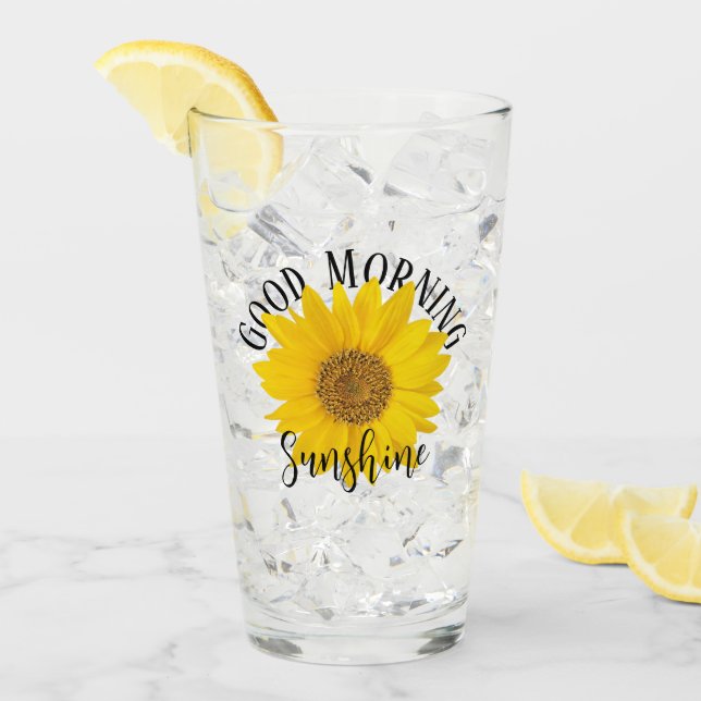 Bright Sunflower Good Morning Sunshine Glass (Front Ice)
