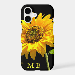 Bright Sunflower on Black Background iPhone 17 Case
