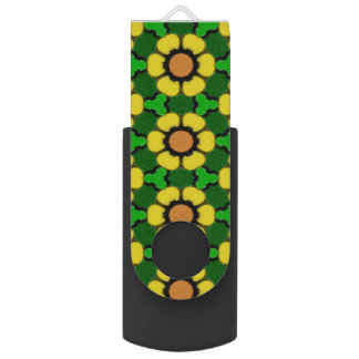 Bright Sunflower Pattern Flash Drive