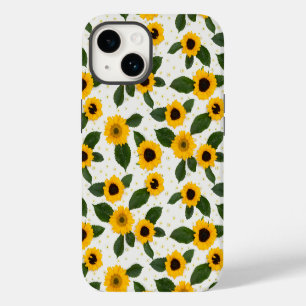 Bright sunflower pattern iPhone 14 case