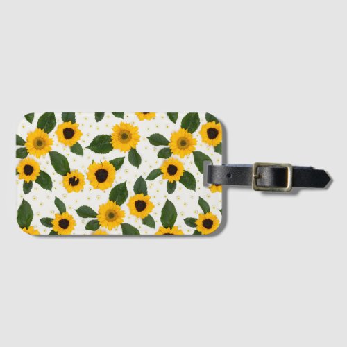 Bright sunflower pattern  luggage tag