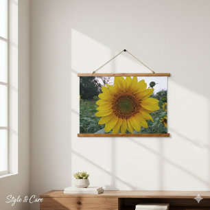 Bright Sunflower Photo Tapestry for Wall Decoratio