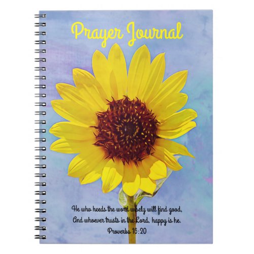 Bright Sunflower Prayer Scripture Journal