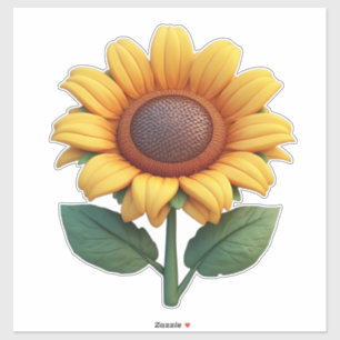 Bright Sunflower Sculpture Sticker