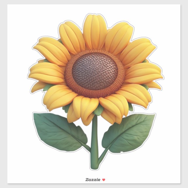 Bright Sunflower Sculpture Sticker (Sheet)