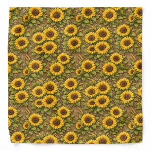 Bright Sunflower Seamless Repeat Pattern Bandana