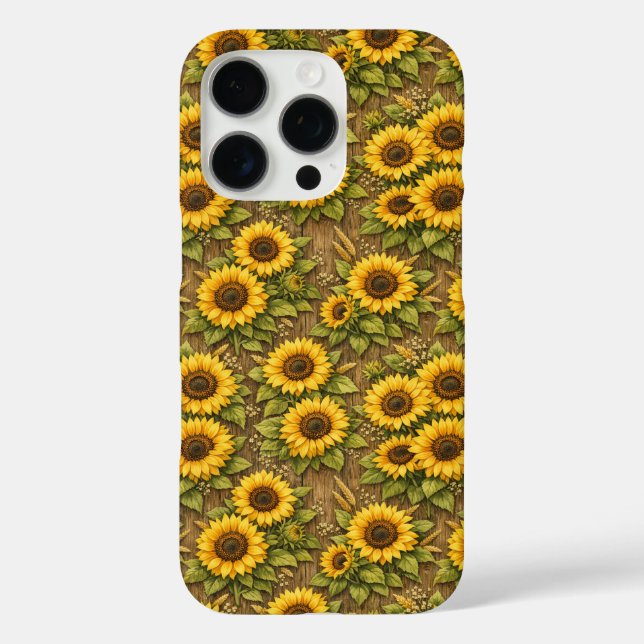 Bright Sunflower Seamless Repeat Pattern Case-Mate iPhone Case (Back)