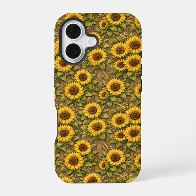 Bright Sunflower Seamless Repeat Pattern Iphone Case (Back)