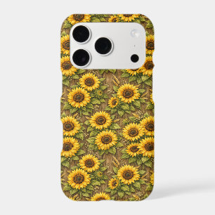 Bright Sunflower Seamless Repeat Pattern iPhone 17 Pro Case