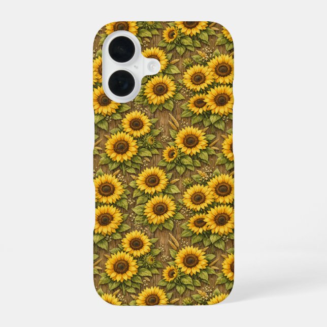 Bright Sunflower Seamless Repeat Pattern Iphone Case (Back)