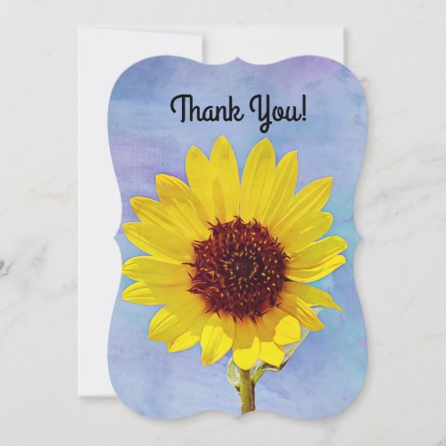 Bright Sunflower Thank You Flat Note Card