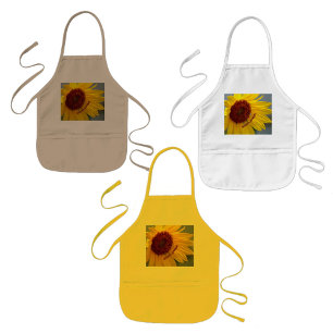 Bright Sunflower with Name Kids' Apron