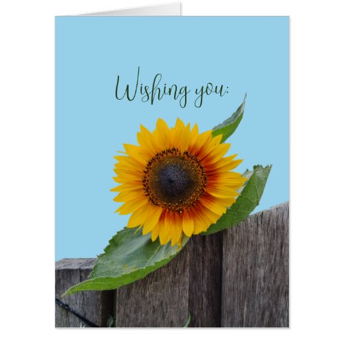 Bright sunflowers and custom text card