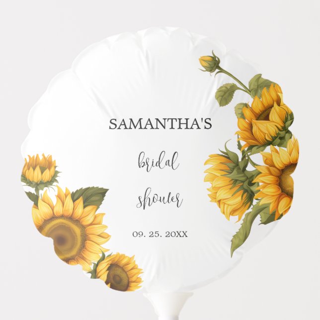 Bright sunflowers Bridal Shower Balloon (Front)