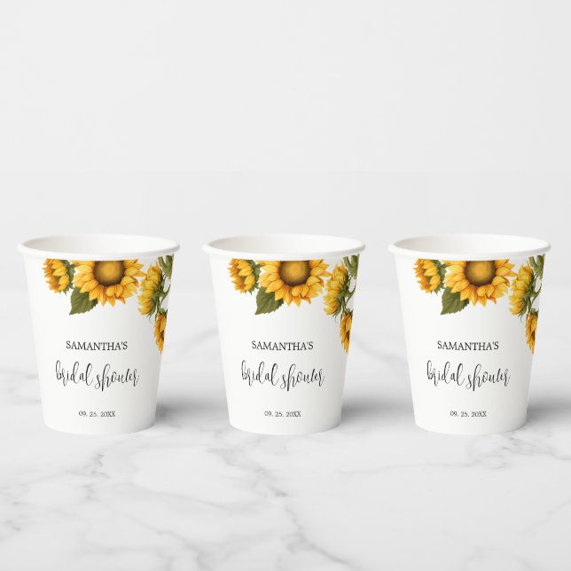 Bright sunflowers Bridal Shower Paper Cups (Multi)