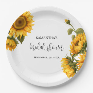 Bright sunflowers Bridal Shower Paper Plates
