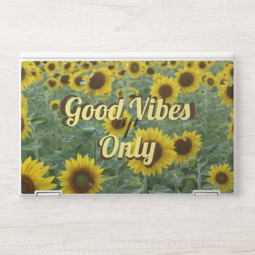 Bright Sunflowers Good Vibes Only HP Laptop Skin