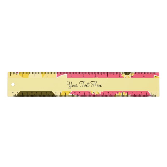 Bright Sunflowers on Pink Ruler (Front)