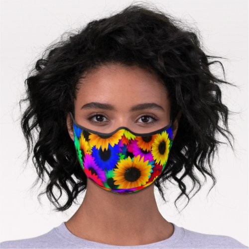 Bright Sunflowers pattern floral Premium Face Mask