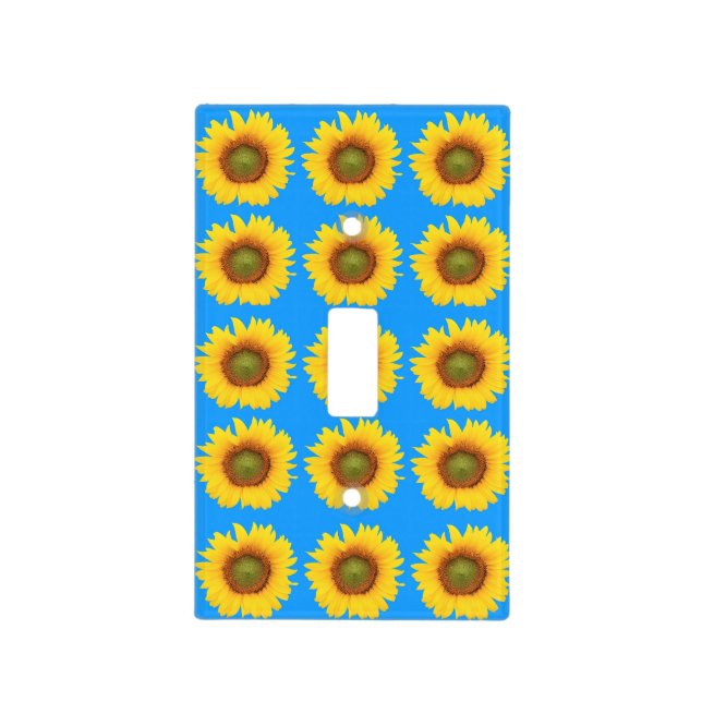 Bright Sunflowers Pattern Light Switch Cover (Front)