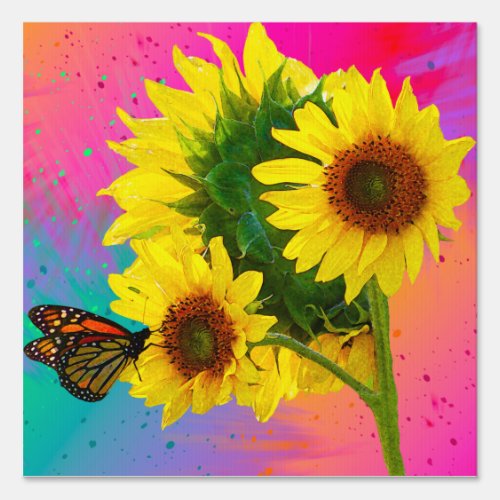 Bright Sunflowers  Sign