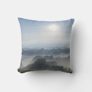 Bright Sunlight in the Bamboo Trees Taiwan Throw Pillow