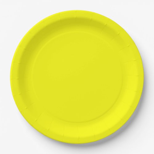 Bright Sunny Yellow Solid Color Paper Plates