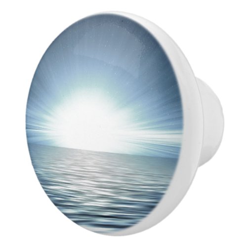 Bright Sunrise Over The Blue Ocean  Dresser Ceramic Knob