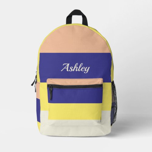 Bright Sunrise Stripe Personal Name Printed Backpack